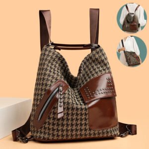Houndstooth Leopard Backpack