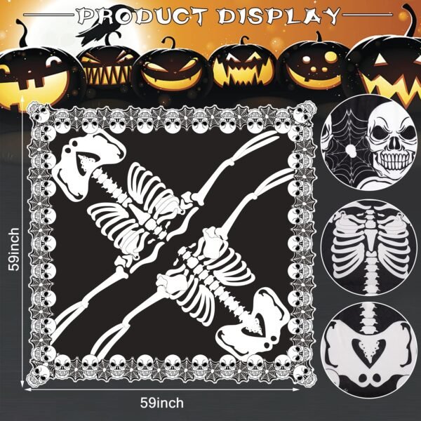 Plus-Size Halloween Lace Skeleton Cape for Women - Image 3