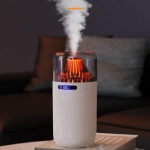 Volcano USB Humidifier Compact Battery-Powered Digital Display Car Aromatherapy Charging Air Moisturizing Humidifier