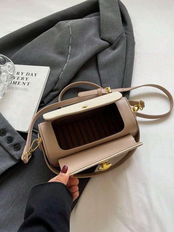 Women's Elegant Trapezoid Top Handle Handbag - Image 8