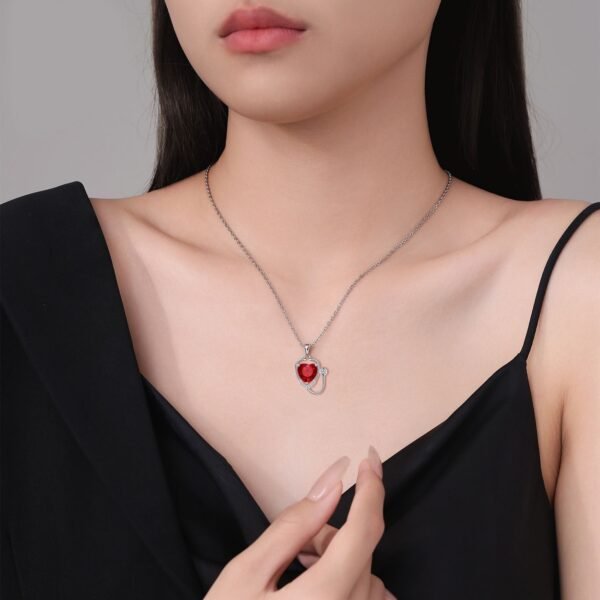 Women's Red Diamond Stethoscope Wing Necklace - Image 4