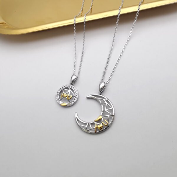 Unisex Sun Moon Tooth Copper Couple Necklace - Image 6
