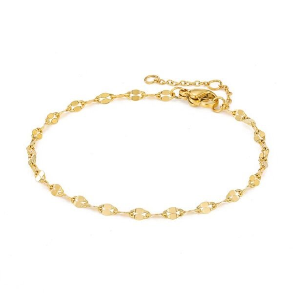 Simple Gold Plated Stainless Steel Anklets Lip Chain Anklet - Image 4