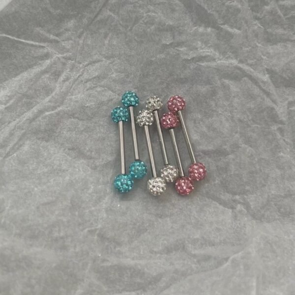 Unisex Simple Steel Tongue Piercing Jewelry - Image 2