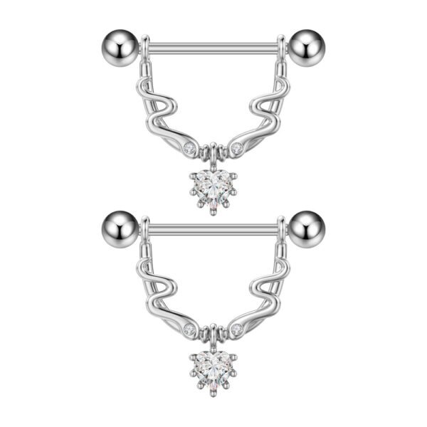 Unisex Zircon Stainless Steel Nipple Piercing - Image 4