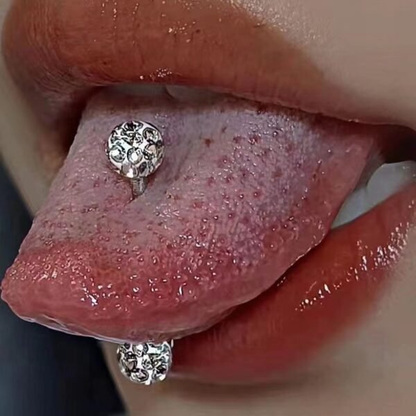 Unisex Simple Steel Tongue Piercing Jewelry - Image 3