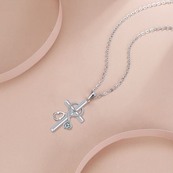 Women's Cross Stethoscope Copper Necklace - Image 2