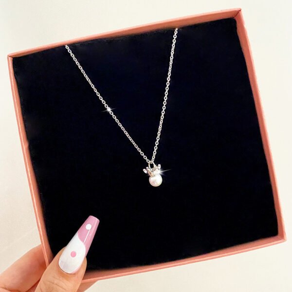Women's Sunflower Zirconium Pearl Short Necklace - Image 3