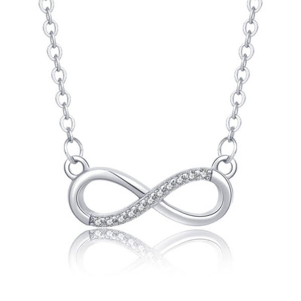 Japanese And Korean Sweet Art Micro Rhinestone 8-shaped Clavicle Necklace - Image 4