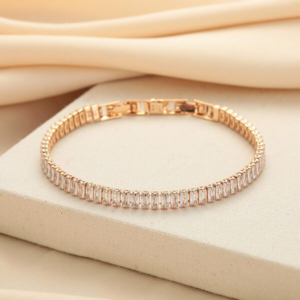 European And American Simple Rectangular Affordable Luxury Style Full Diamond Fashion All-match Bracelet - Image 4