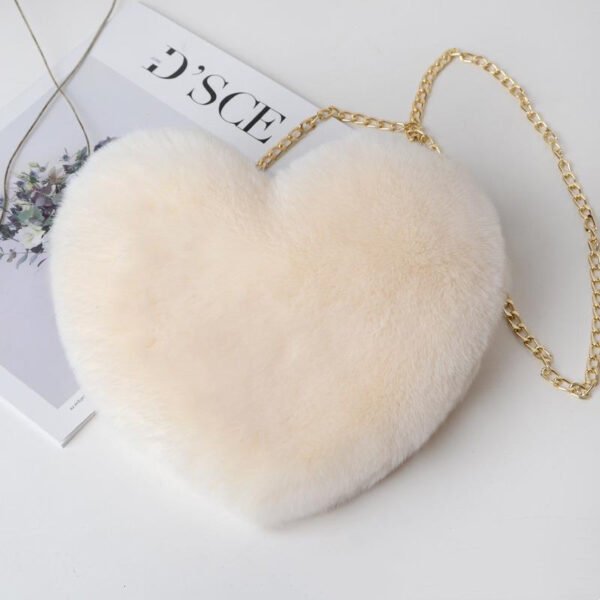 Women's Plush Heart-Shaped Valentine's Shoulder Bag - Image 5