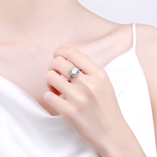 Women's S925 Moissanite Princess Square Ring - Image 4