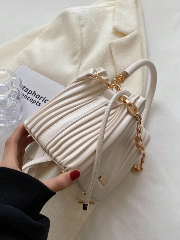 Women's Pearl Lace Chain Small Square Crossbody Bag - Image 9