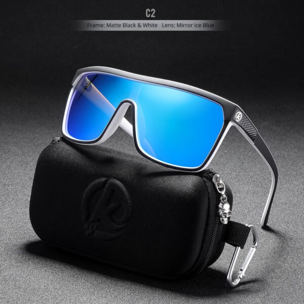 Large Frame One-piece Bicycle Glass Colorful Real Film Polarized Sunglasses - Image 2
