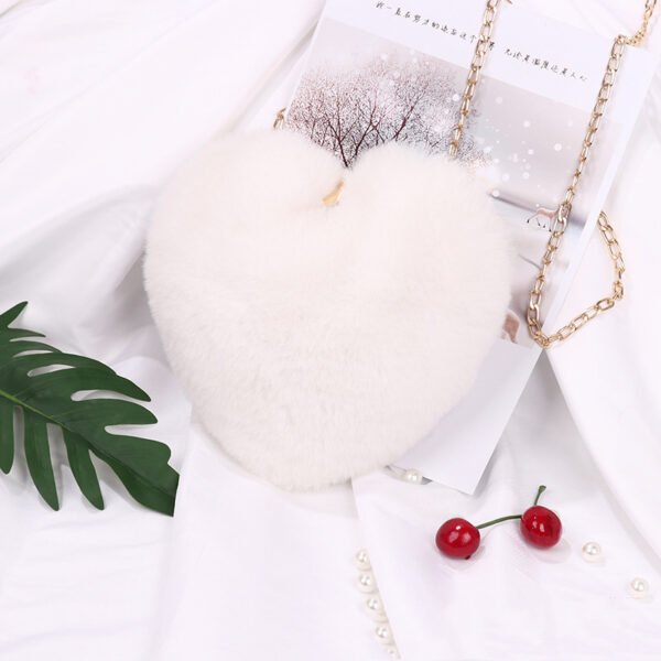 Women's Plush Heart-Shaped Valentine's Shoulder Bag - Image 2