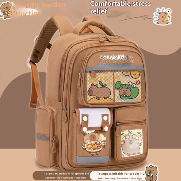 Cartoon Dolphin Kapibala Children's Backpack - Image 7