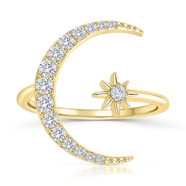 Star Moon Silver Ring