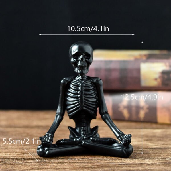 Halloween Yoga Skull Resin Desktop Decoration - Image 4