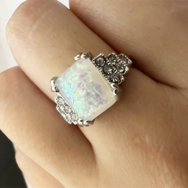 Women's Vintage Square Alloy Engagement Ring - Image 5