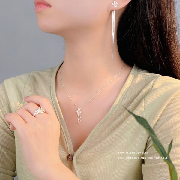 Women's S925 Silver Gardenia Jewelry Set - Image 2