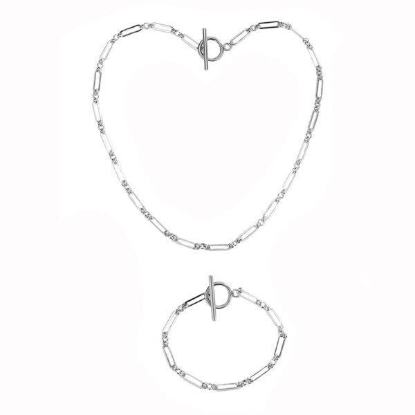 Wear-resistant Non-fading Metal Stainless Steel Necklace, Bracelet Set - Image 10
