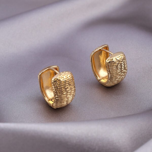 Micro Zircon-encrusted Stud Earrings Woven Twisted Gold Light Luxury High-end Sense - Image 8