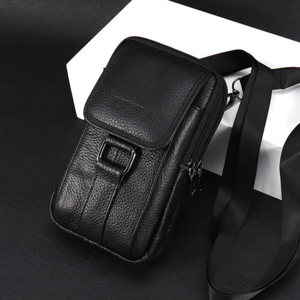 Men's Genuine Leather Multifunctional Phone Waist Bag - Image 4