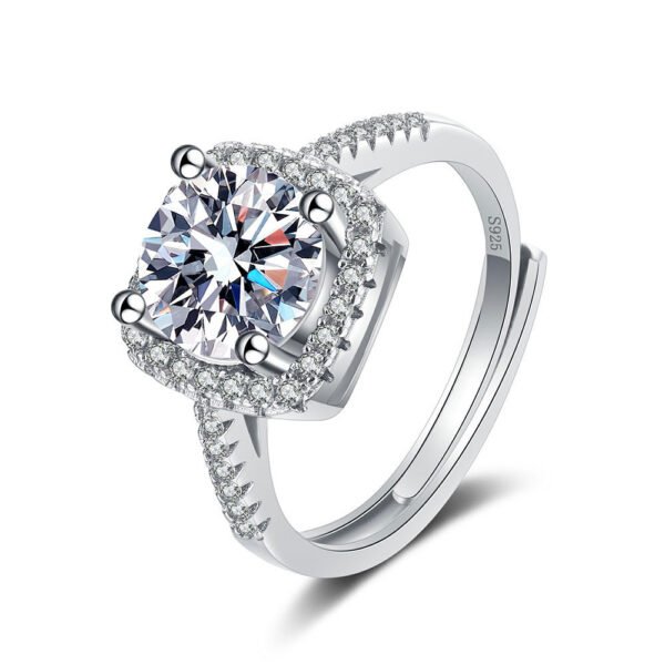 Women's S925 Moissanite Princess Square Ring - Image 3