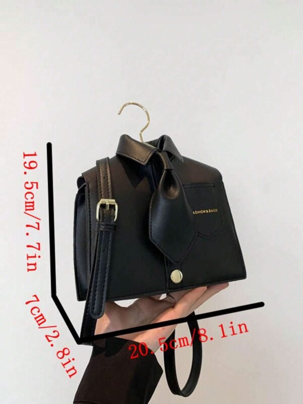 Women's Quirky Collar Black Crossbody Phone Bag - Image 9