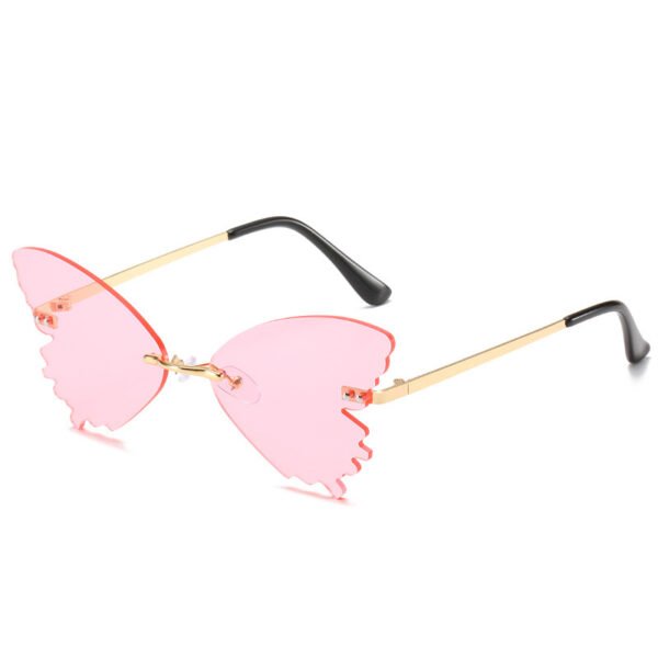 Butterfly Rimless Sunglasses Street Shooting Funny Sunglasses - Image 2