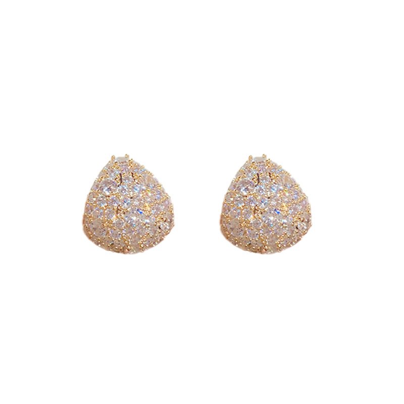 Women's Zircon Drop Shape Gold-Plated Stud Earrings - Image 7
