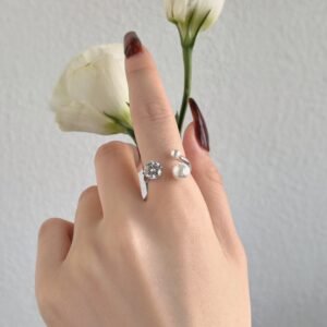 Zircon Pearl Open Ring