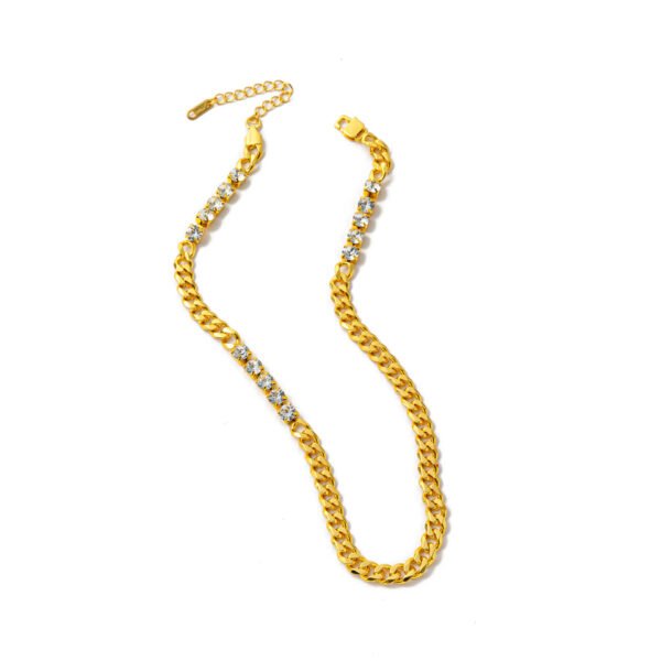 Unisex Gold-Plated Titanium Steel Hip-Hop Bracelet Necklace - Image 9