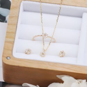 Floral Silver Jewelry Set