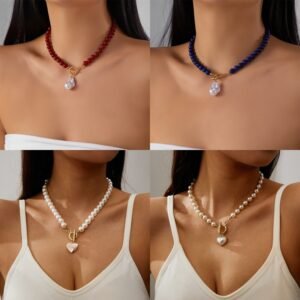 Hand-Knit Pearl Necklace