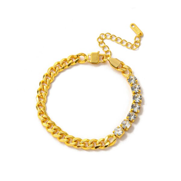 Unisex Gold-Plated Titanium Steel Hip-Hop Bracelet Necklace - Image 4