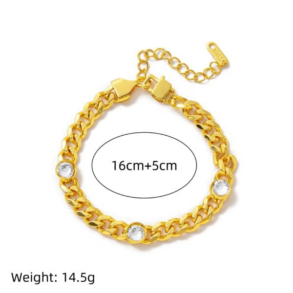 Unisex Gold-Plated Titanium Steel Hip-Hop Bracelet Necklace - Image 8