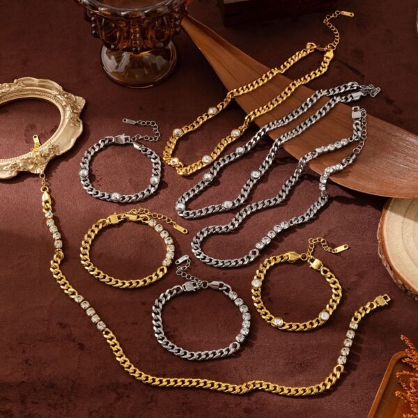 Hip-Hop Titanium Bracelet Necklace