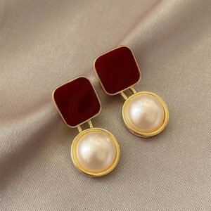 Pearl Geometric Earrings