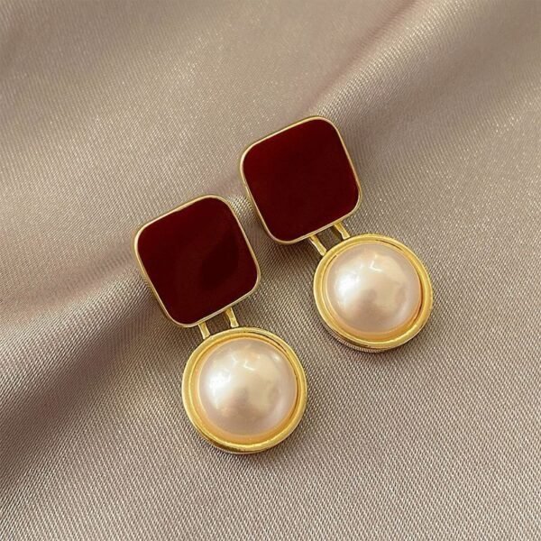 Pearl Geometric Earrings