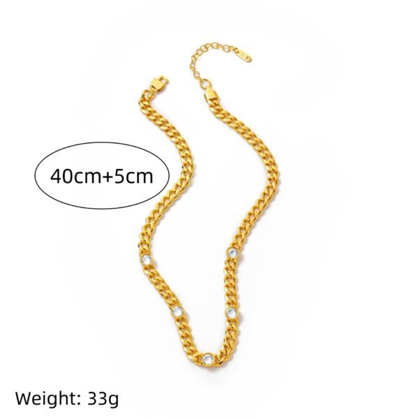 Unisex Gold-Plated Titanium Steel Hip-Hop Bracelet Necklace - Image 10