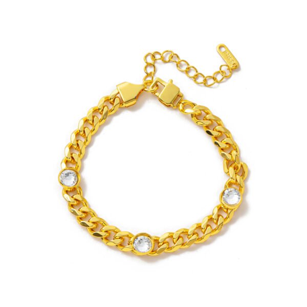 Unisex Gold-Plated Titanium Steel Hip-Hop Bracelet Necklace - Image 2