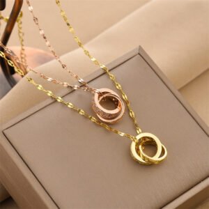 Double Ring Necklace