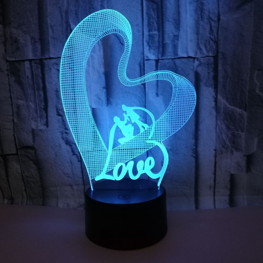 Love LOVE 3D LED Colorful Night Light USB Touch Lamp - Image 4