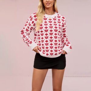 Peach Heart Sweater