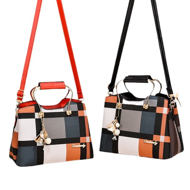 Elegant Large Capacity Contrast Color PU Handbag - Image 4