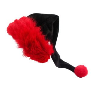 Black Plush Christmas Hat
