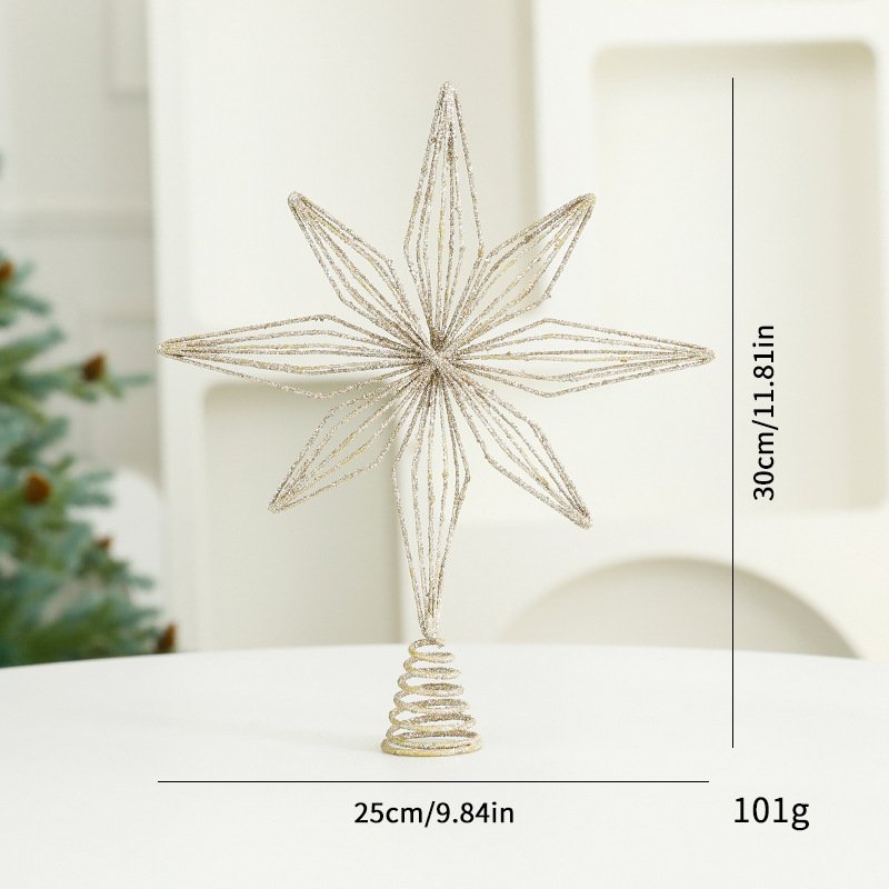 Eight Awn Star Champagne Christmas Ornaments - Image 4
