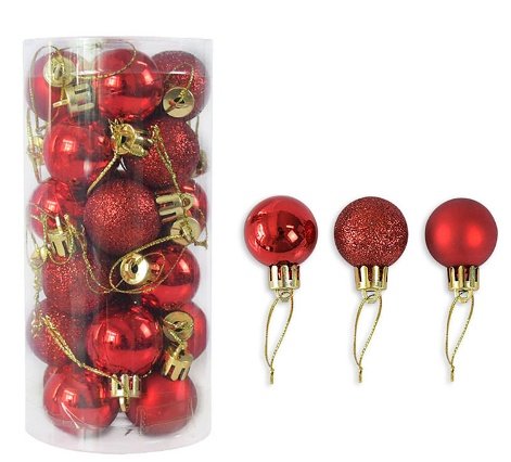 3cm Shiny Matte Christmas Ball Ornaments 24-Pack - Image 9