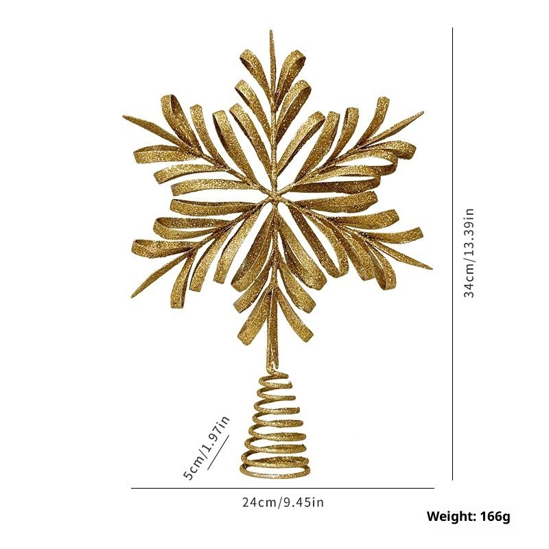 Eight Awn Star Champagne Christmas Ornaments - Image 7